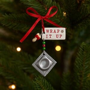 Funny Condom Christmas Ornament – “Wrap It Up” Clay Ornament with Mini Penis